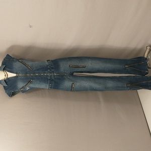 Rocawear Vintage Blue Denim Zip-Front Jumpsuit